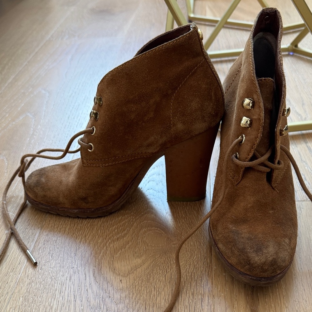 Michael Kors Tan Suede Heeled Booties